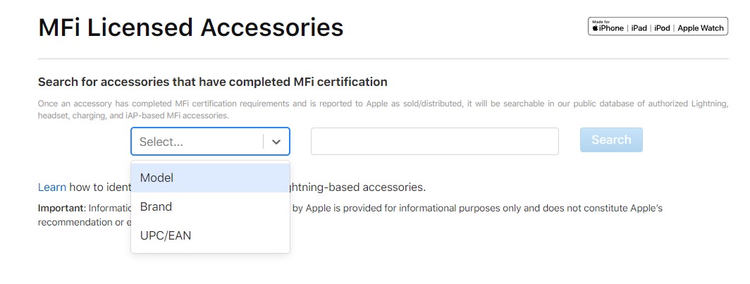 Apple MFi page